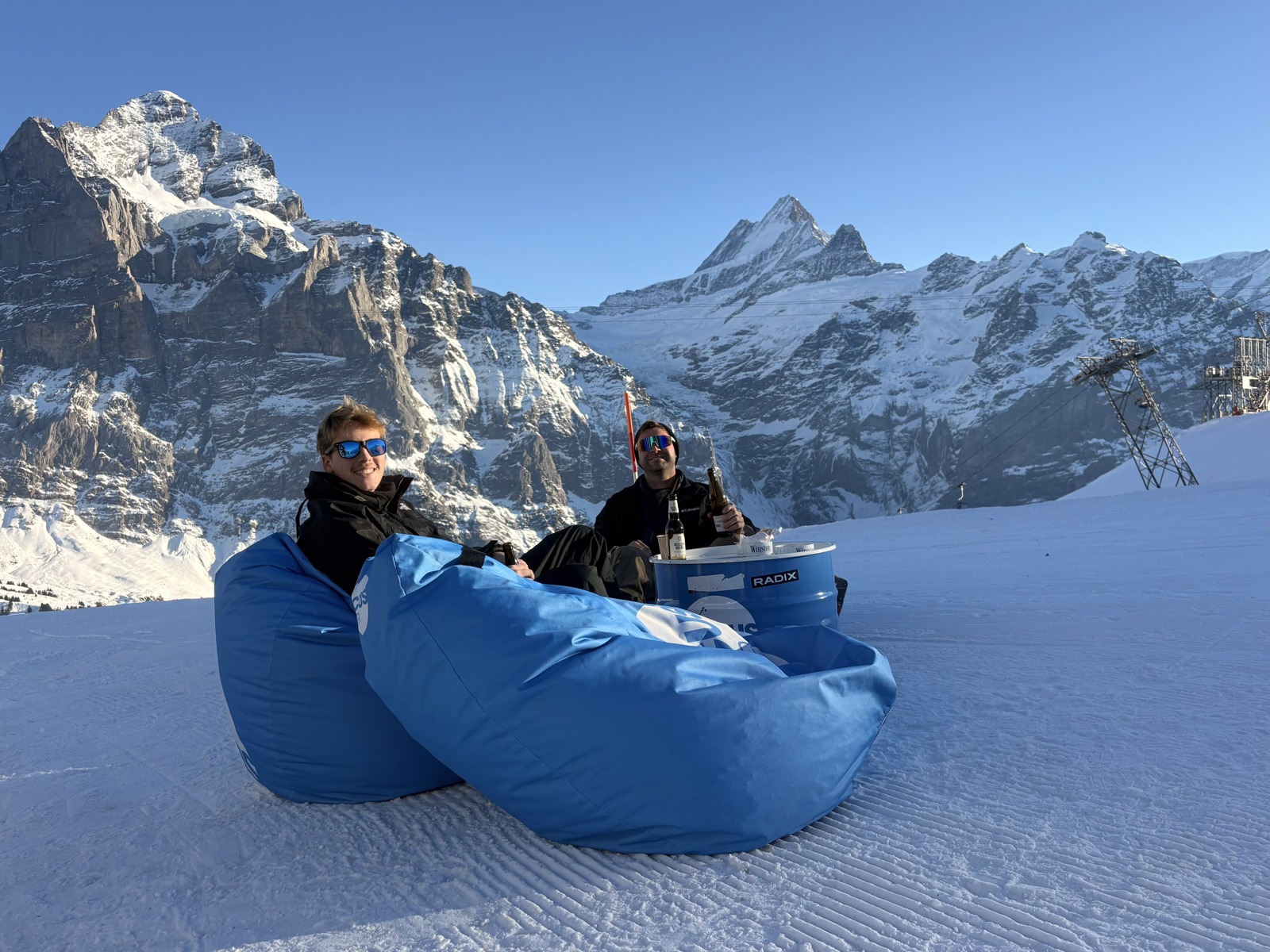 Relaxing in the snow in Switzerland
